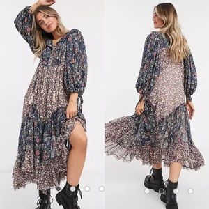 Free People Estelle chiffon printed maxi dress